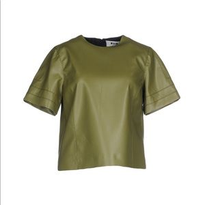 MSGM faux leather top
